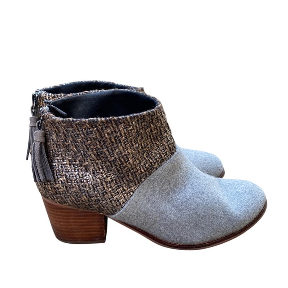 Toms Gray and Brown Heeled Boots - Picture 4 of 7